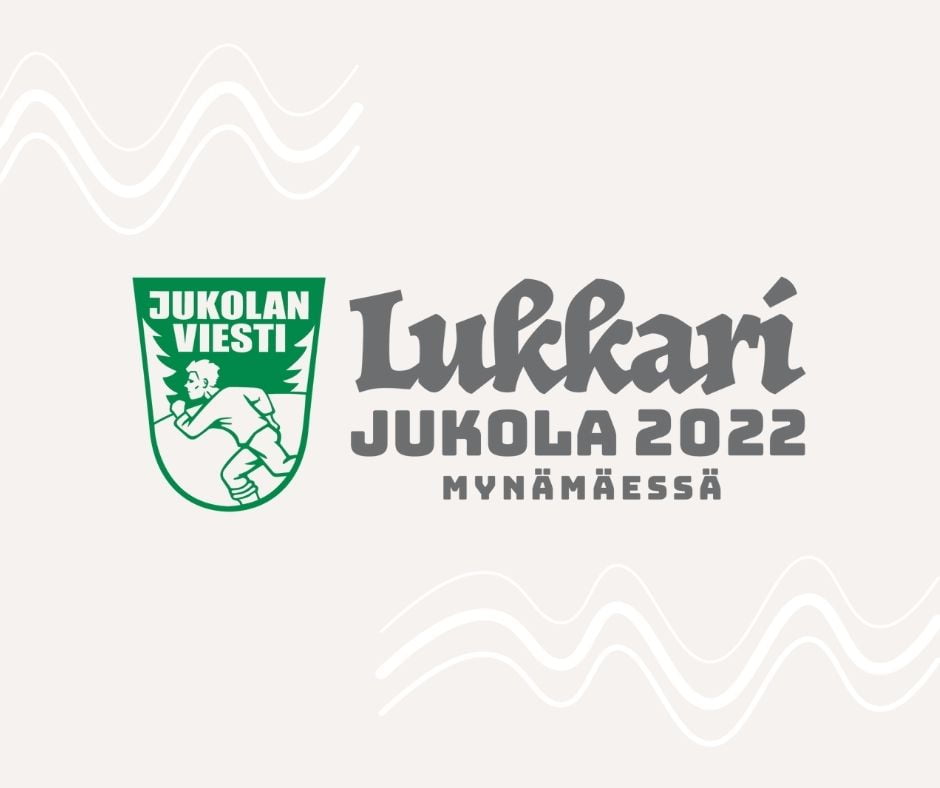 Lukkari Jukola 2022 Mynämäessä logo ja Aimaterin ääniaalto-ikoneja.