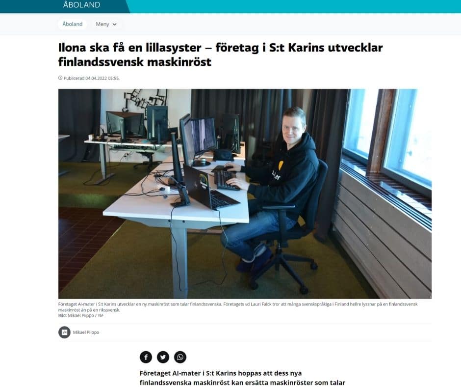 Kuvakaappaus Yle Åbolandin digiartikkelista.